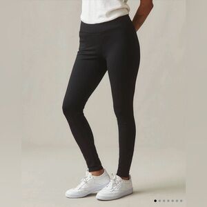 American Giant Ponte Slim Pant in “Super Black”, size 6P, NIB